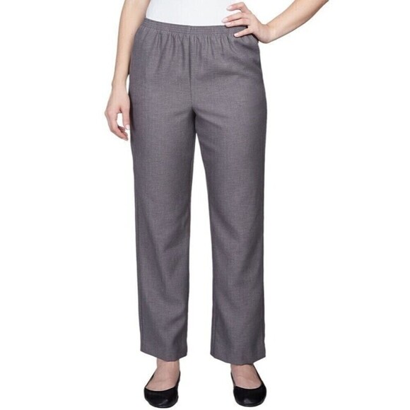 Alfred Dunner Women's Classics Pull-On Straight-Leg Pants Gray Size 14 - Picture 4 of 6